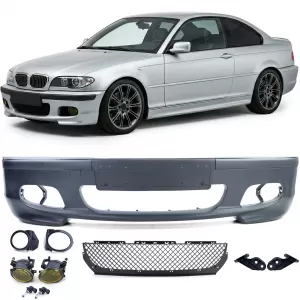 image-46-Sport első lökhárító + ABE + sárga ködlámpák BMW E46 Sedan Touring LCI modellekhez