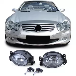 Clear glass fog light set for Mercedes W204 W164 W463 W209 W219 W169 W211