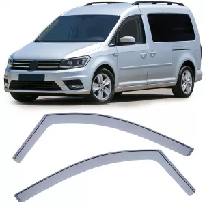 Wind deflector rain deflector wind protection black smoke for VW Caddy 4 SA from 15