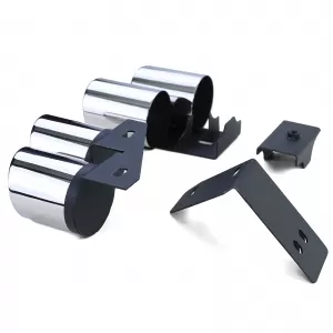 Duplex exhaust tailpipes 4-pipe trims stainless steel pair for Audi A4 2.0 B9 from 15