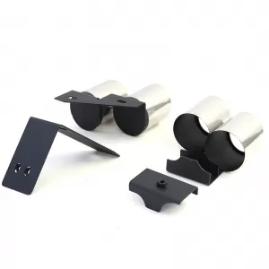 Duplex exhaust tailpipes 4-pipe trims stainless steel pair for Audi A4 2.0 B9 from 15