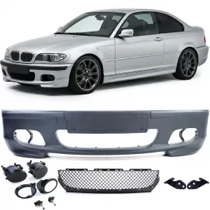 image-49-Sport első lökhárító + ABE + füstszínű ködlámpák BMW E46 sedan touring LCI modellekhez