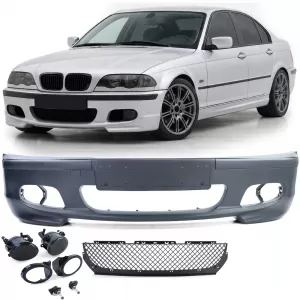 image-50-Sport első lökhárító + ABE + füstszínű ködlámpák BMW E46 sedan touring modellekhez