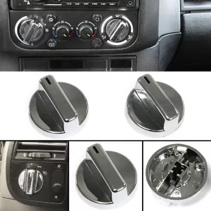 Rotary control switch for ventilation heating chrome 2 pieces suitable for BMW 3 Series E36