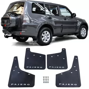 Premium mud flap set front and rear fits Mitsubishi Pajero 07-21