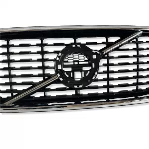 Griglia del radiatore nera lucida con cornice cromata adatta per Volvo XC60 II 2017-2021-image-6210296