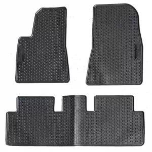 Car Rubber Floor Mats Black Premium Set for Tesla Model 3 17-23