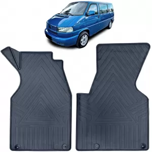 Premium rubber floor mats black for VW T4 Bus Transporter Caravelle 1990-2003