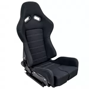 Sedile sportivo Hardcover Nero con cuciture grigie adatto per SimRig-image-6210378