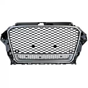 Griglia sportiva a nido d'ape nera lucida e argento adatta per Audi A3 tipo 8V 12-16-image-6210397