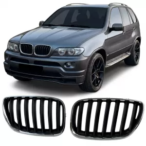 Sport grille front grill black chrome fits for BMW X5 E53 1999-2003