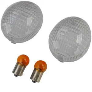 Motorcycle indicator lenses indicator pair white for Enduro X-limit MBK 50 Yamaha DT50R