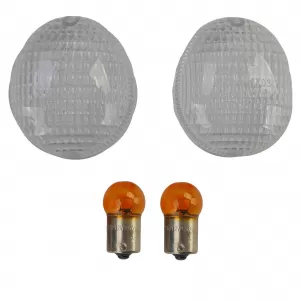 Motorcycle indicator lenses indicator pair white for Enduro X-limit MBK 50 Yamaha DT50R