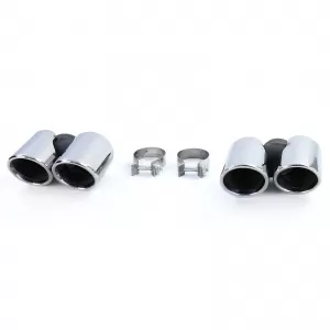 Terminali di scarico a doppio tubo lucidati adatti per Porsche 911 991.1 11-15 3.4 350CV-image-6210582