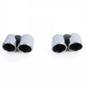 Terminali di scarico a doppio tubo lucidati adatti per Porsche 911 991.1 11-15 3.4 350CV-image-6210585