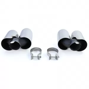 Terminali di scarico a doppio tubo lucidati adatti per Porsche 911 991.1 11-15 3.4 350CV-image-6210588