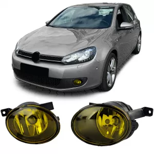 Clear glass fog light set yellow for VW Golf 6 VI Caddy Jetta Tiguan Touran