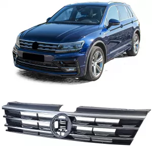 Radiator grille black with chrome strips for VW Tiguan II 2016-2020