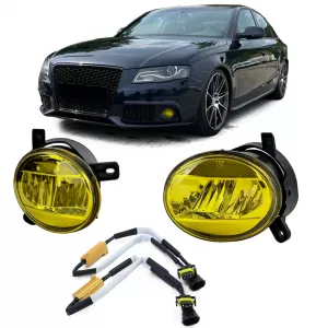 Clear glass LED fog light set yellow for Audi A4 8K A6 4F Q5 Seat Exeo