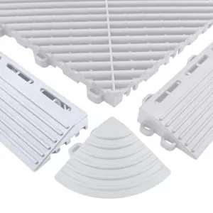 RAMROXX Performance Bodenfliesen Garagenboden, seitliche Rampe, weiß, Typ B-image-6210906