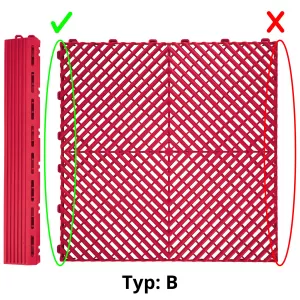 RAMROXX Performance Bodenfliesen Garagenboden Seitenrampe rot Typ B-image-6210908