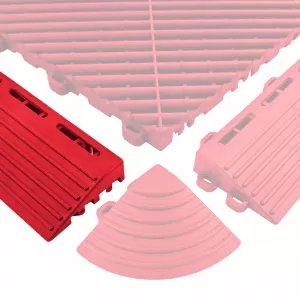 RAMROXX Performance Bodenfliesen Garagenboden Seitenrampe rot Typ B-image-6210911