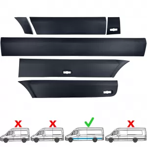 Trim Strips Bumper Strips Set Left 6-piece for Mercedes Sprinter W906 06-18 Long