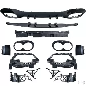 Kit carrozzeria paraurti diffusore posteriore griglia radiatore adatto per Mercedes W177 con A Design-Line-image-6211062