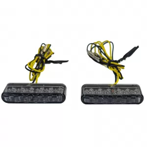Motorcycle LED Mini Micro Turn Signals Streak Tinted Pair Custom with E-Mark