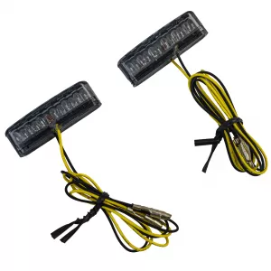 Motorcycle LED Mini Micro Turn Signals Streak Tinted Pair Custom with E-Mark