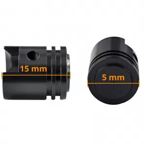 Valve caps aluminum black piston style universal for car motorcycle quad 2 pieces