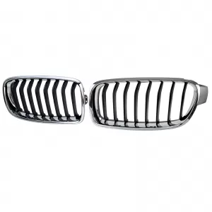 Grilă sport față neagră cromată, potrivită pentru BMW Seria 3 F30 F31 2011-2019-image-6211261
