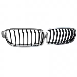 Grilă sport față neagră cromată, potrivită pentru BMW Seria 3 F30 F31 2011-2019-image-6211263