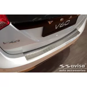 Protezione paraurti posteriore Avisa adatta per Volvo V60 2010-2013, V60 Cross Country 2010-2018, cromo-image-6211748