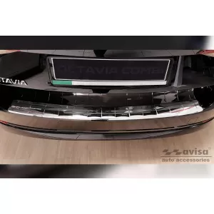 Protezione paraurti posteriore Avisa adatta per Skoda Octavia Combi dopo il 2019, Octavia RS dopo il 2020, cromo-image-6211824