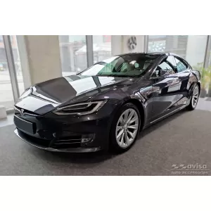 Paraurti posteriore Avisa protettore adatto per Tesla Model S Liftback 2012-2016, dopo il 2016, laccato nero-image-6211972