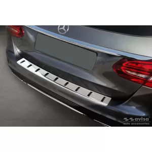 Protezione Avisa rinforzata adatta per paraurti posteriore di Mercedes C-Class W205 station wagon 2014-2021, cromo-image-6212019