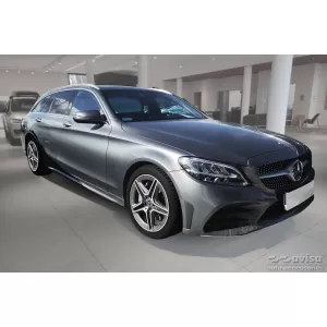 Protezione Avisa rinforzata adatta per paraurti posteriore di Mercedes C-Class W205 station wagon 2014-2021, cromo-image-6212023