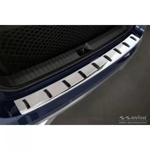 Reinforced Avisa protector suitable for rear bumper of Skoda Kamiq crossover after 2019, chrome