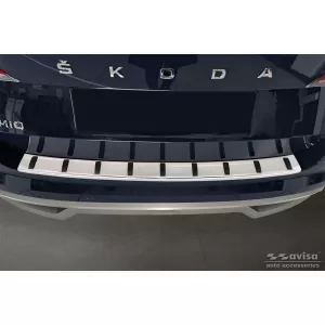 Reinforced Avisa protector suitable for rear bumper of Skoda Kamiq crossover after 2019, chrome