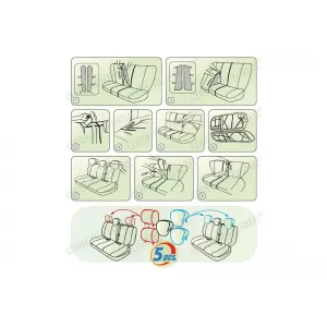 Kegel Ares series upholstery suitable for rear seats, black with gray