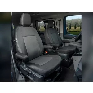 Kegel Tailor Made üléshuzat 1+1 két első ülésre, négy kartámasszal, Ford Tourneo Custom, Volkswagen T7 2024-től, fekete-szürke-image-6212368