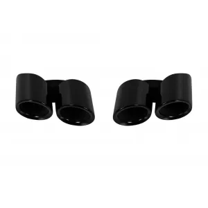Gloss black round GT-style exhaust tips set suitable for Porsche Panamera 971 2016-2021
