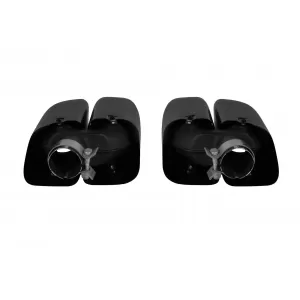 Set of oval black gloss exhaust tips suitable for Porsche Macan 2014-2016, length 270mm, inlet 63mm