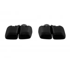Set of oval black gloss exhaust tips suitable for Porsche Macan 2019-2024