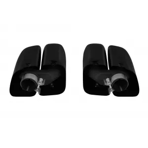 Set of oval black gloss exhaust tips suitable for Porsche Macan 2019-2024