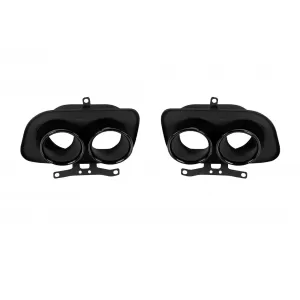 Gloss black round exhaust tips set suitable for Porsche 911 992 2019+