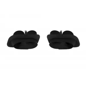 Gloss black round exhaust tips set suitable for Porsche 911 992 2019+
