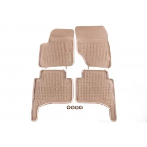 image-20-Specific rubber mats suitable for VW Touareg, Porsche Cayenne 2002-2010, 4-piece set, beige color