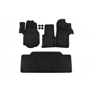image-35-Specific rubber mats suitable for VW Crafter, Man TGE after 2017, for first and second row seats, 3-piece set, black color
